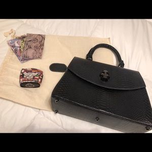 Prison Art Leather Top Handle Purse/Skull